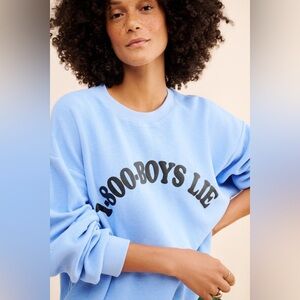 Boys Lie 1-800 Kara Crewneck Sweatshirt in Light Blue, size XS/S